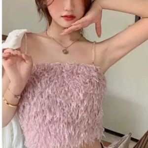 Crop Pink Furr Top