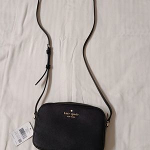 Kate Spade Brand Black Leather Crossbody Sling Bag