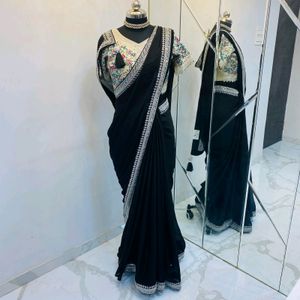 Designer Saree With Prestitched Designer Blouse