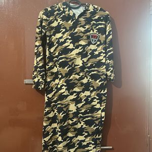 Camouflage Dress With Cap