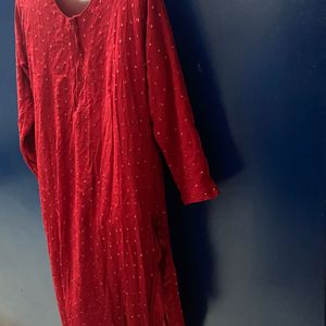 Shimmery Red Kurta💫#dress #kurta #ethnic #kurtas