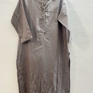 Grey Silver Stripped Kurti