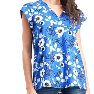 Floral V Neck Top By Hilary Radley