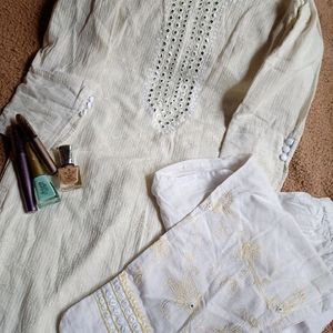 Mirror/ Lace Work Kurti Set