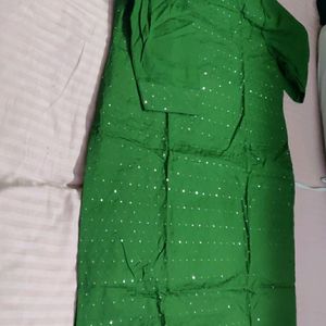 A Brand New  DEEP GREEN sequined 54 Size Kurta