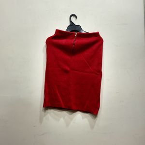 Red Woollen Skirt