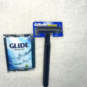 Gillette Razor + Shaving Gel + Freebie