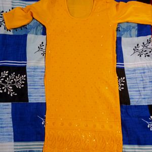 Dark Yellow Colour Kurta