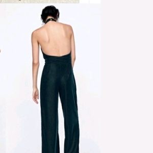 Zara Velvet Haulter Neck Jumpsuit