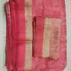 Jute Silk Saree With Blouse piece