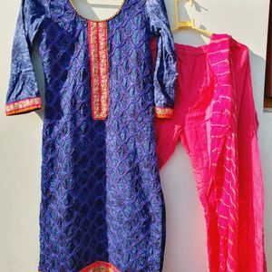 💙3 Piece Women Karvachauth Special Kurta Set💙