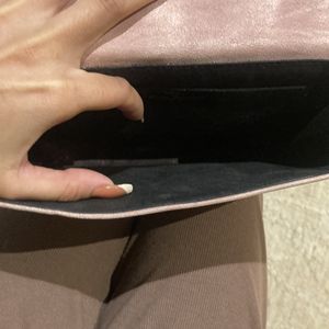 Pink Leather Clutch