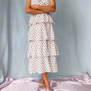 Korean Polka dot Ruffle Dress