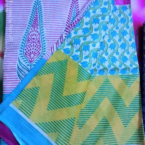 Beautiful Design Pure Cotton Saree Pack Of 2