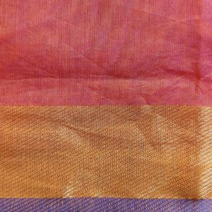 Orange Colour Saree With Purple Boarder