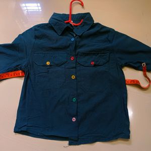 Crop Shirt With Colorful Buttons