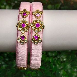 Silk Thread Bangles (Set Of 2)