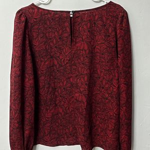 Puff Sleeved Burgundy top