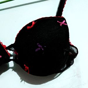 Underwire Black Net Padded Bra