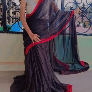 Pretty Lycra Black Saree🌸✨