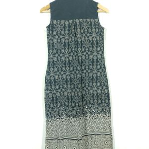 Max Black Printed Cotton Kurti (Women)