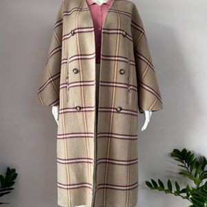 Freesize Plaid Overcoat