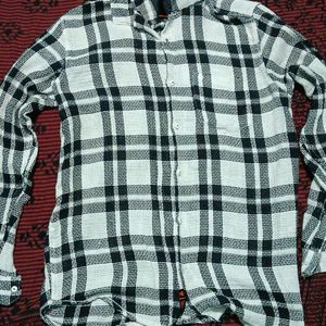 White & Black Checked Shirt