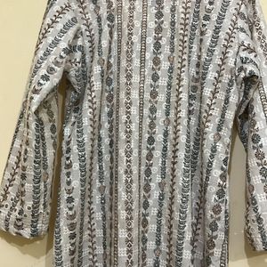 Pakistani Cotton Chickenkari Handwork Kurta