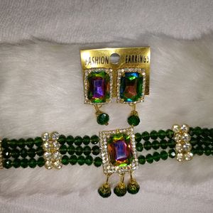 Crystal Chokor Jewellery set