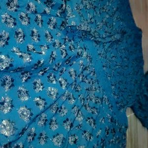 Navy Blue Chikankari Work  Frock Top.