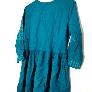 Nitwan Teal Embroidered  Kurta