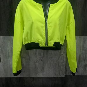 Vibrant Neon Crop Jacket Top