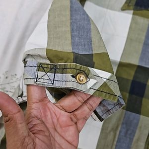 Olive Green Checked Shirt