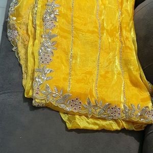 Beautiful bright yellow saree