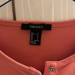 FOREVER 21 Ribbed Fitted Crop Top