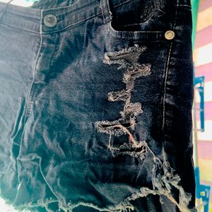 Distressed Denim Hot Pants