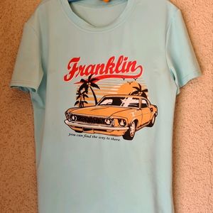 T Shirt For M Size Women Cyan Color