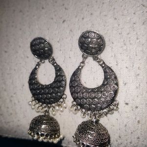 Oxidised Silver Plated Earrings