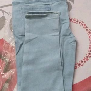 Women Slim High Rise Light Blue Jeans(Waist 30-32)