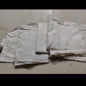 4 Pcs Cotton White Material 2 Mtr