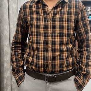 Brown Check Mens Shirt