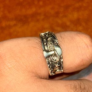 stainless steel gothic shroom ring