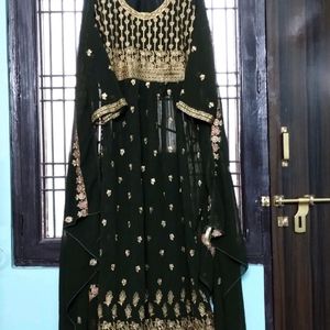 New Olive Libas Heavy Embroidered Kurta Set