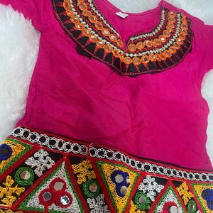 Beautiful Dark Pink Lehenga Choli For Baby Girl