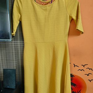 Mustard Colour Single Piece Dress