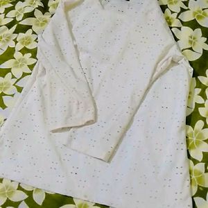 Basic White Chikankari Inner Wear Whit Shirt