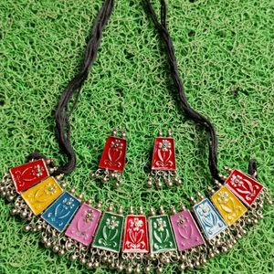 Multicolored Oxidised Juwellery Set