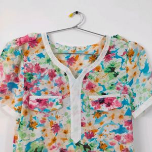 Korean imported multicolour top