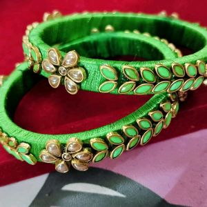 Combo Of 10 Handmade Silk Thread Bangles