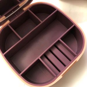 Mini Jewellery Storage Box with Mirror - Pink